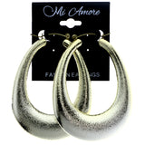 Mi Amore Textured Hoop-Earrings Gold-Tone