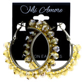 Mi Amore AB Finish Hoop-Earrings Yellow/Silver-Tone