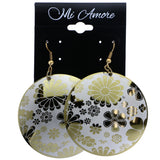 Mi Amore Flower Dangle-Earrings White/Gold-Tone