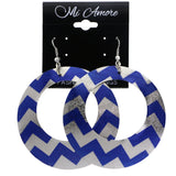 Mi Amore Chevron Dangle-Earrings Silver-Tone/Blue