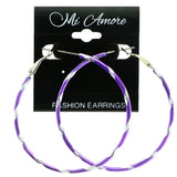 Mi Amore Hoop-Earrings Purple/Silver-Tone