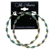 Mi Amore AB Finish Hoop-Earrings Green