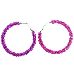 Mi Amore Unique Hoop-Earrings Pink/Purple