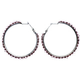 Mi Amore Hoop-Earrings Purple/Silver-Tone