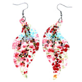 Mi Amore Leaf Dangle-Earrings Pink/Multicolor