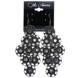 Mi Amore Antiqued Flower Chandelier-Earrings Dark-Silver