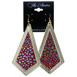 Mi Amore Rainbow  Dangle-Earrings Red/Gold-Tone