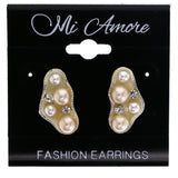 Mi Amore Post-Earrings White/Peach