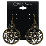 Gold-Tone & Silver-Tone Metal Dangle-Earrings Crystal Accents