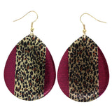 Mi Amore Cheetah Print Dangle-Earrings Gold-Tone/Pink