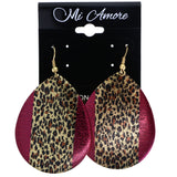 Mi Amore Cheetah Print Dangle-Earrings Gold-Tone/Pink