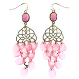 Mi Amore Dangle-Earrings Pink/Gold-Tone