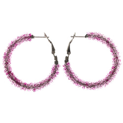 Mi Amore Hoop-Earrings Pink/Silver-Tone