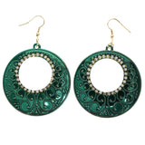 Mi Amore Dangle-Earrings Green/Gold-Tone