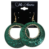 Mi Amore Dangle-Earrings Green/Gold-Tone