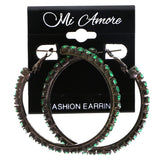 Mi Amore Hoop-Earrings Green/Dark-Silver