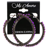 Mi Amore Hoop-Earrings Purple/Dark-Silver