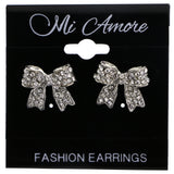 Mi Amore Bow Post-Earrings Silver-Tone