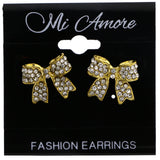 Mi Amore Bow Post-Earrings Gold-Tone