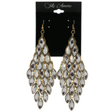 Silver-Tone & Gold-Tone Metal Chandelier-Earrings With Crystal Accents