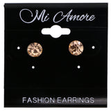 Mi Amore Stud-Earrings Peach/Silver-Tone