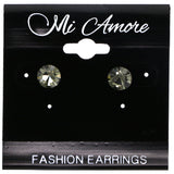 Mi Amore Stud-Earrings Black/Silver-Tone