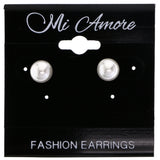 Mi Amore Post-Earrings White