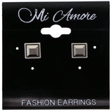 Mi Amore Post-Earrings Dark-Silver