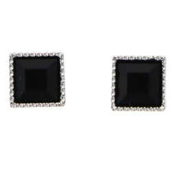 Mi Amore Post-Earrings Black/Silver-Tone