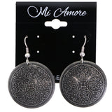 Mi Amore Antiqued Filigree Dangle-Earrings Silver-Tone