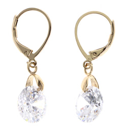 Mi Amore Cubic Zirconia Dangle-Earrings Gold-Tone/Clear