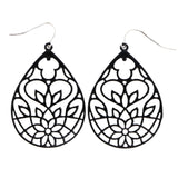 Mi Amore Flower Dangle-Earrings Black