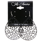 Mi Amore Flower Dangle-Earrings Black