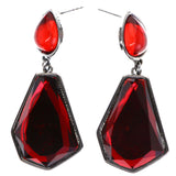 Mi Amore Drop-Dangle-Earrings Red/Dark-Silver