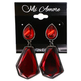 Mi Amore Drop-Dangle-Earrings Red/Dark-Silver