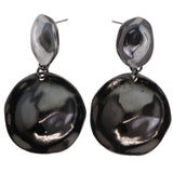 Mi Amore Textured Drop-Dangle-Earrings Dark-Silver