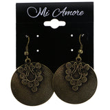 Mi Amore Antiqued Dangle-Earrings Gold-Tone