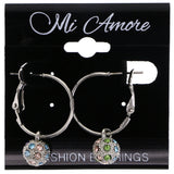 Mi Amore Hoop-Earrings Silver-Tone/Multicolor