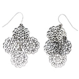 Mi Amore Flower Chandelier-Earrings Silver-Tone