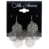 Mi Amore Flower Chandelier-Earrings Silver-Tone