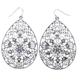 Mi Amore Flower Dangle-Earrings Silver-Tone