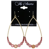 Mi Amore Dangle-Earrings Pink/Gold-Tone