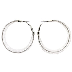 Mi Amore Mesh Hoop-Earrings Silver-Tone