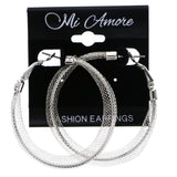 Mi Amore Mesh Hoop-Earrings Silver-Tone