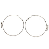 Mi Amore Bow Hoop-Earrings Silver-Tone