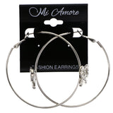 Mi Amore Bow Hoop-Earrings Silver-Tone