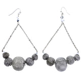 Mi Amore Mesh Dangle-Earrings Silver-Tone