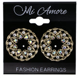 Mi Amore AB Finish Post-Earrings Gold-Tone