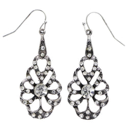 Mi Amore Antiqued Dangle-Earrings Silver-Tone