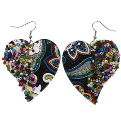 Mi Amore Paisley Heart Dangle-Earrings Multicolor